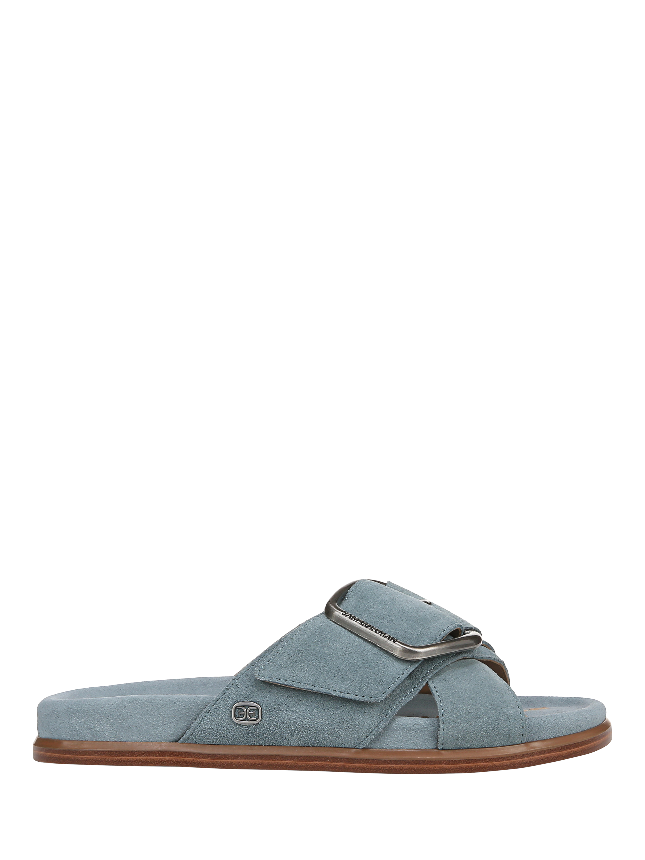 Product image 1 of 6, which shows Sam Edelman Darla Leather Slider Sandals, Coastal Blue, 3