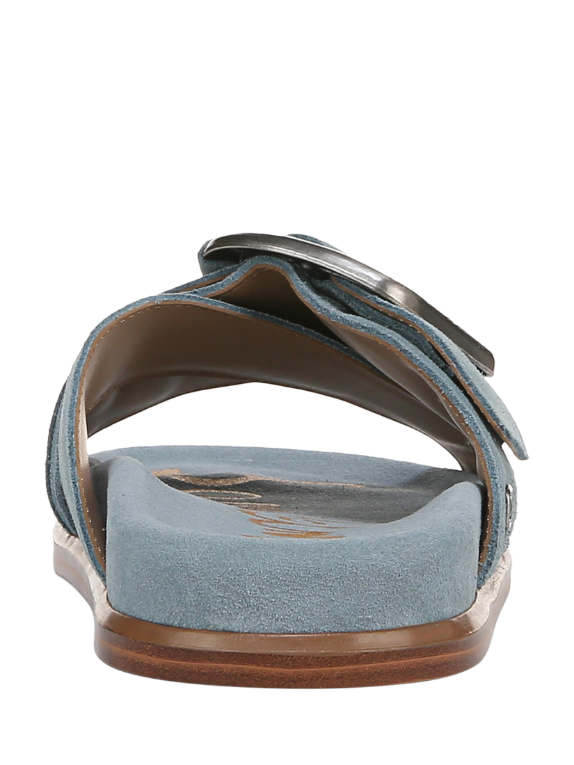 Product image 5 of 6, which shows Sam Edelman Darla Leather Slider Sandals, Coastal Blue, 3