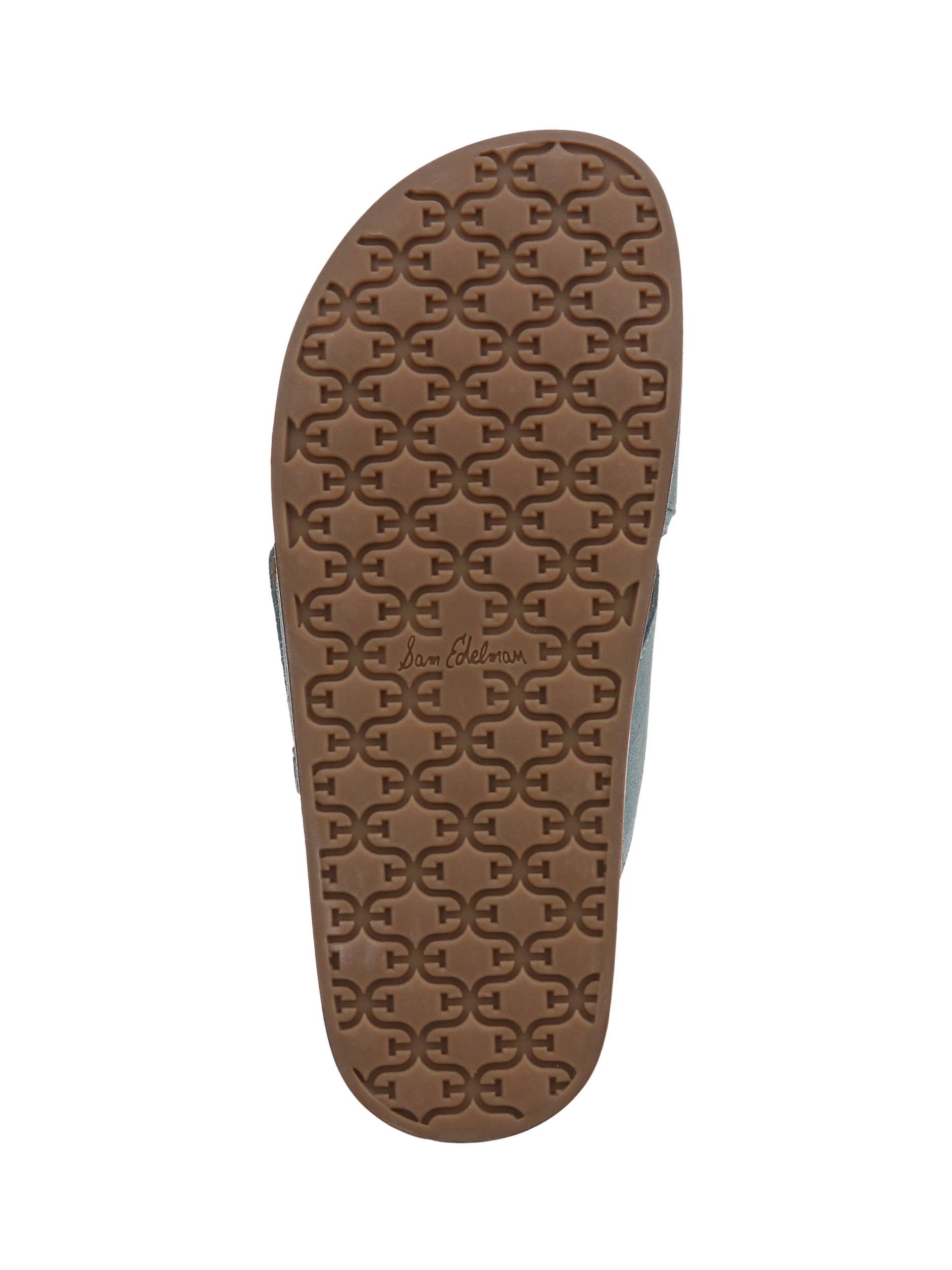 Product image 6 of 6, which shows Sam Edelman Darla Leather Slider Sandals, Coastal Blue, 3