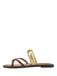 Sam Edelman Tillie Leather Strappy Sandals, Gold, Cognac Brown/Gold