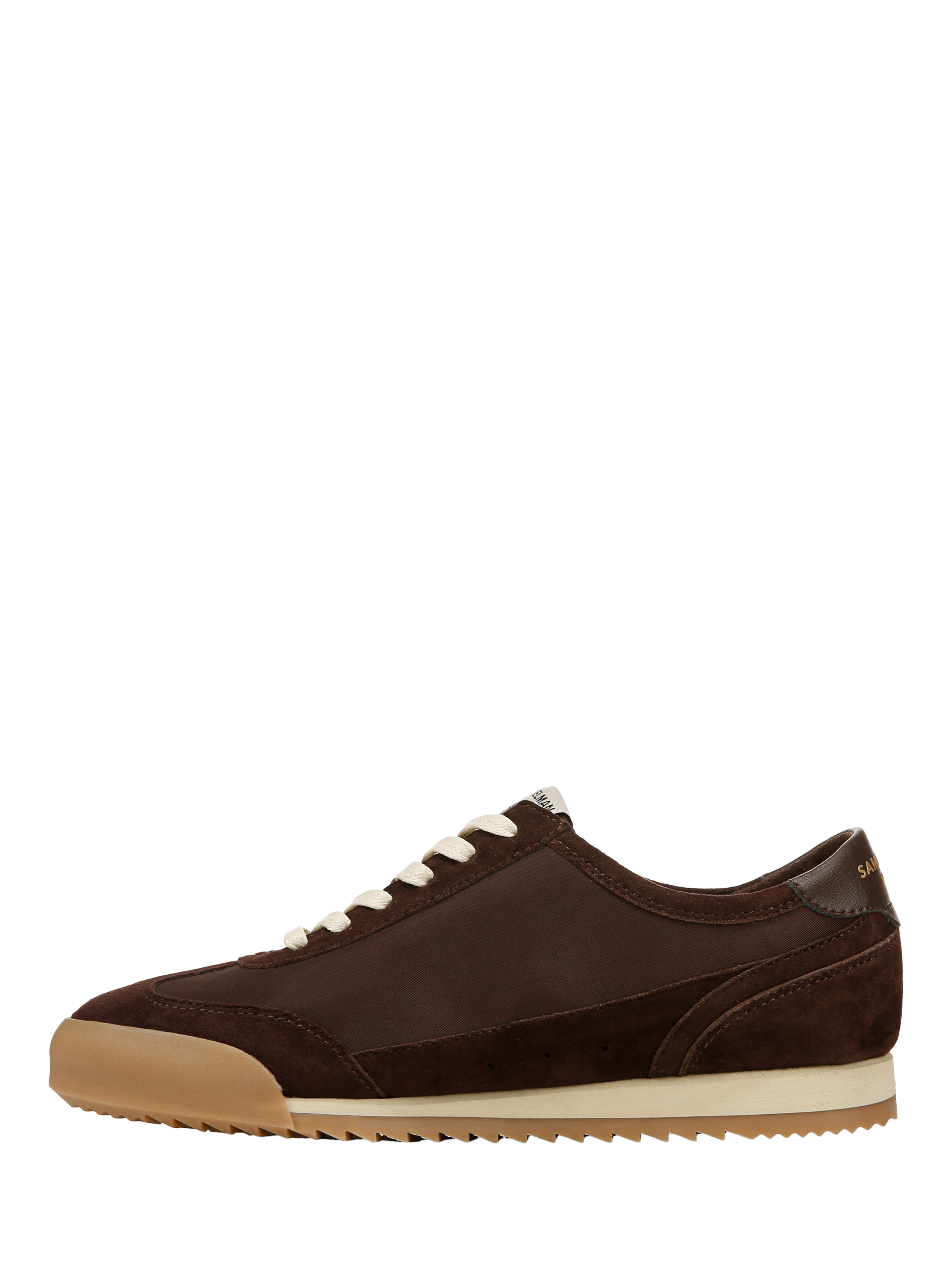 Product image 2 of 6, which shows Sam Edelman Ivey Leather Blend Lace Up Trainers, Cafe Noir/White, 3