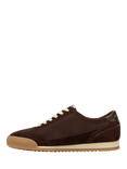 Sam Edelman Ivey Leather Blend Lace Up Trainers, Cafe Noir/White