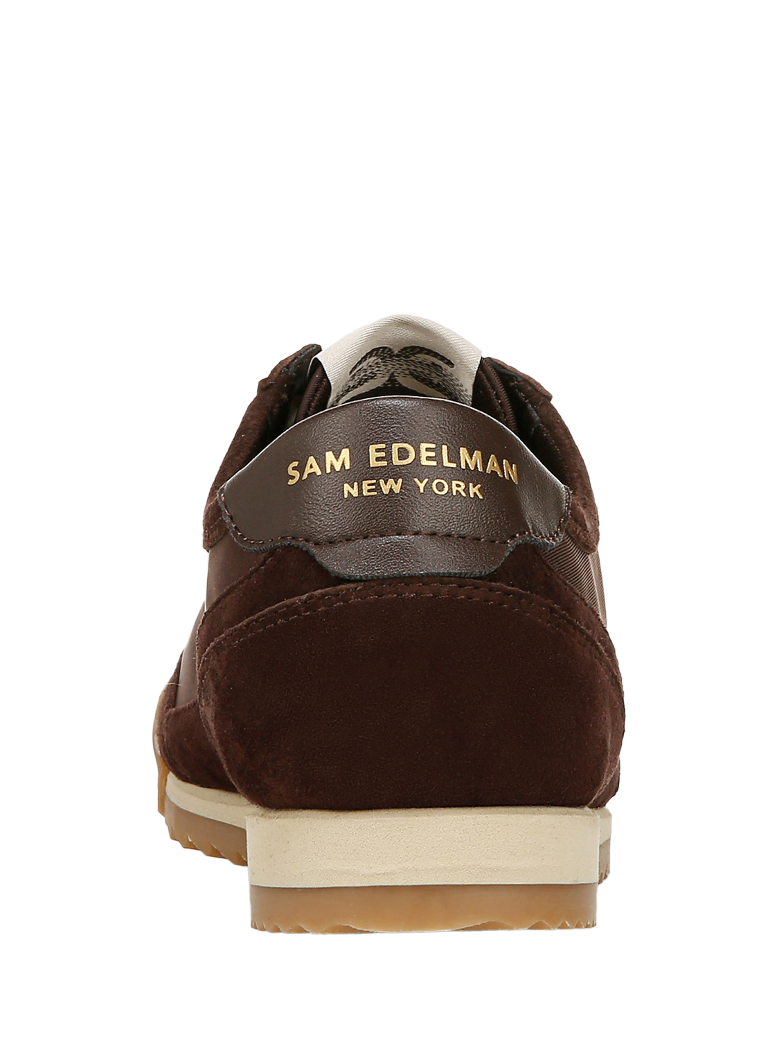 Product image 4 of 6, which shows Sam Edelman Ivey Leather Blend Lace Up Trainers, Cafe Noir/White, 3