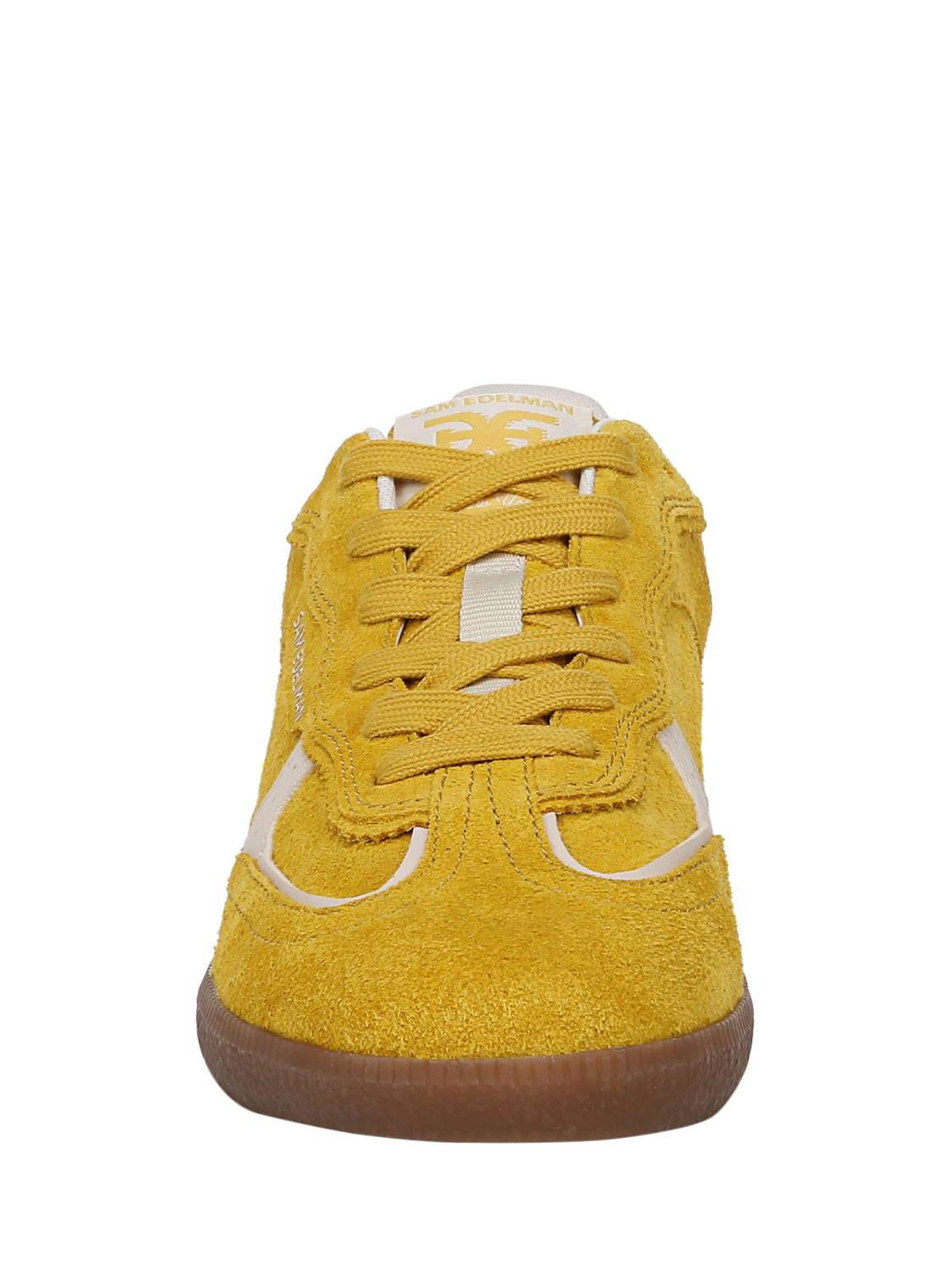 Product image 4 of 6, which shows Sam Edelman Kallen Leather Blend Lace Up Trainers, Saffron Yellow, 3