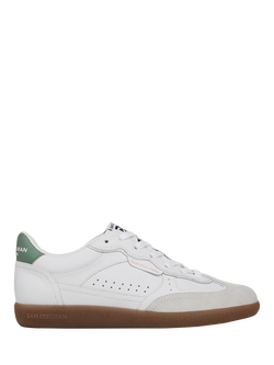 Sam Edelman Kallen Leather Blend Lace Up Trainers, White/Green, White/Green
