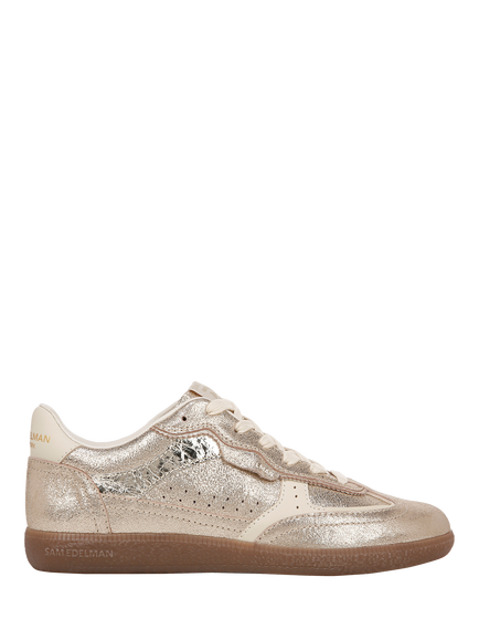 Sam Edelman Kallen Leather Blend Lace Up Trainers, Cyprus Gold, Cyprus Gold