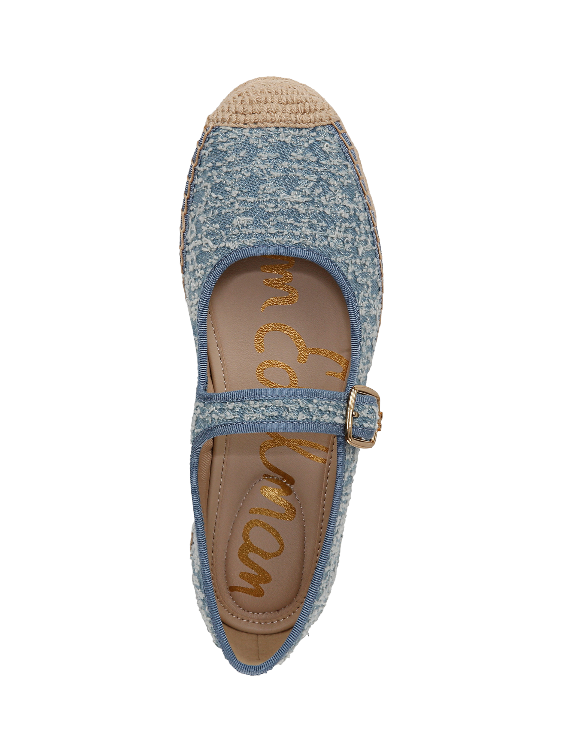 Product image 3 of 6, which shows Sam Edelman Mackie Mary Jane Ballerina Pumps, Montrose Blue, 3