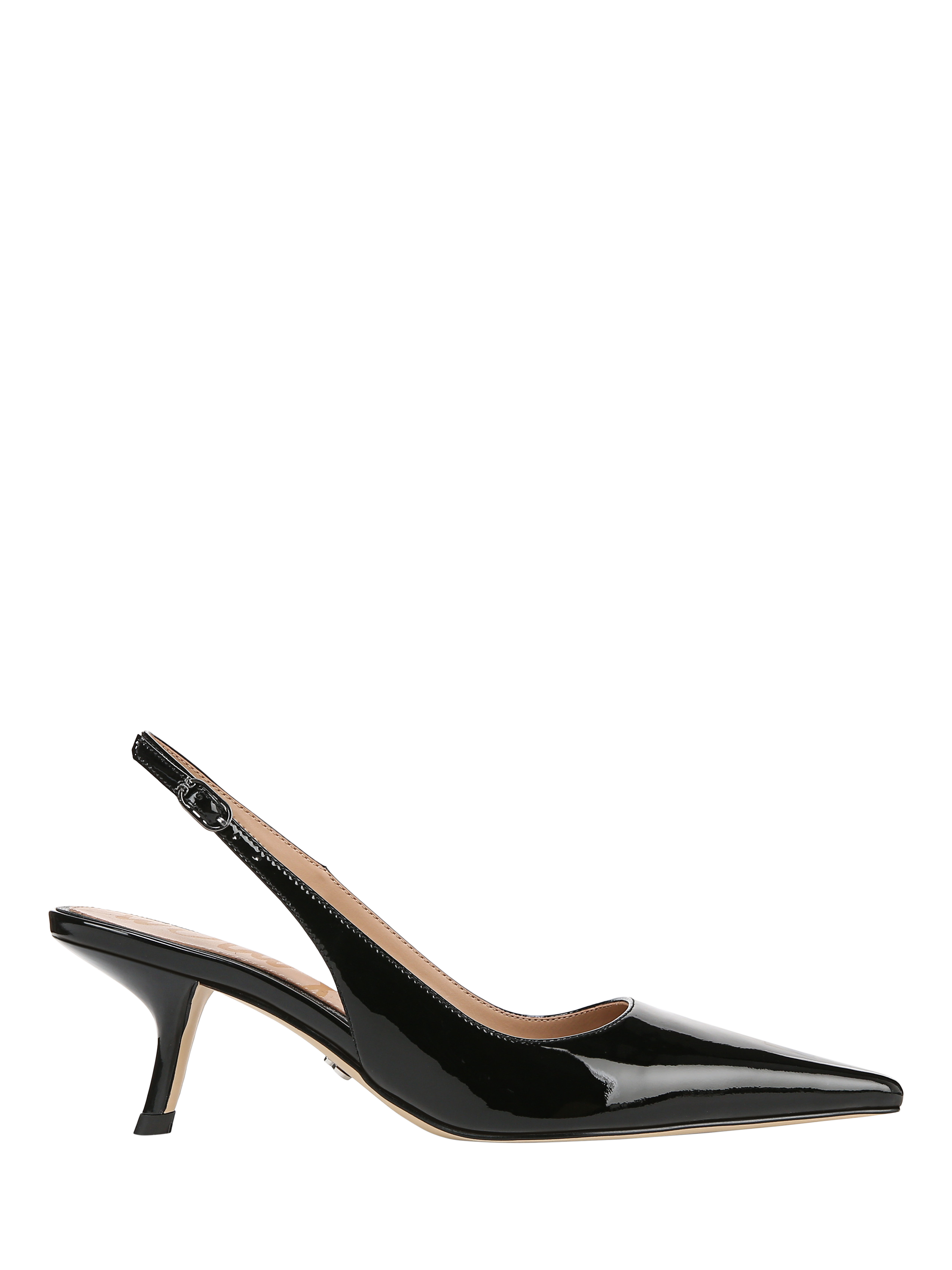 Product image 1 of 6, which shows Sam Edelman Bianka Leather Slingback Court Shoes, Black, 3