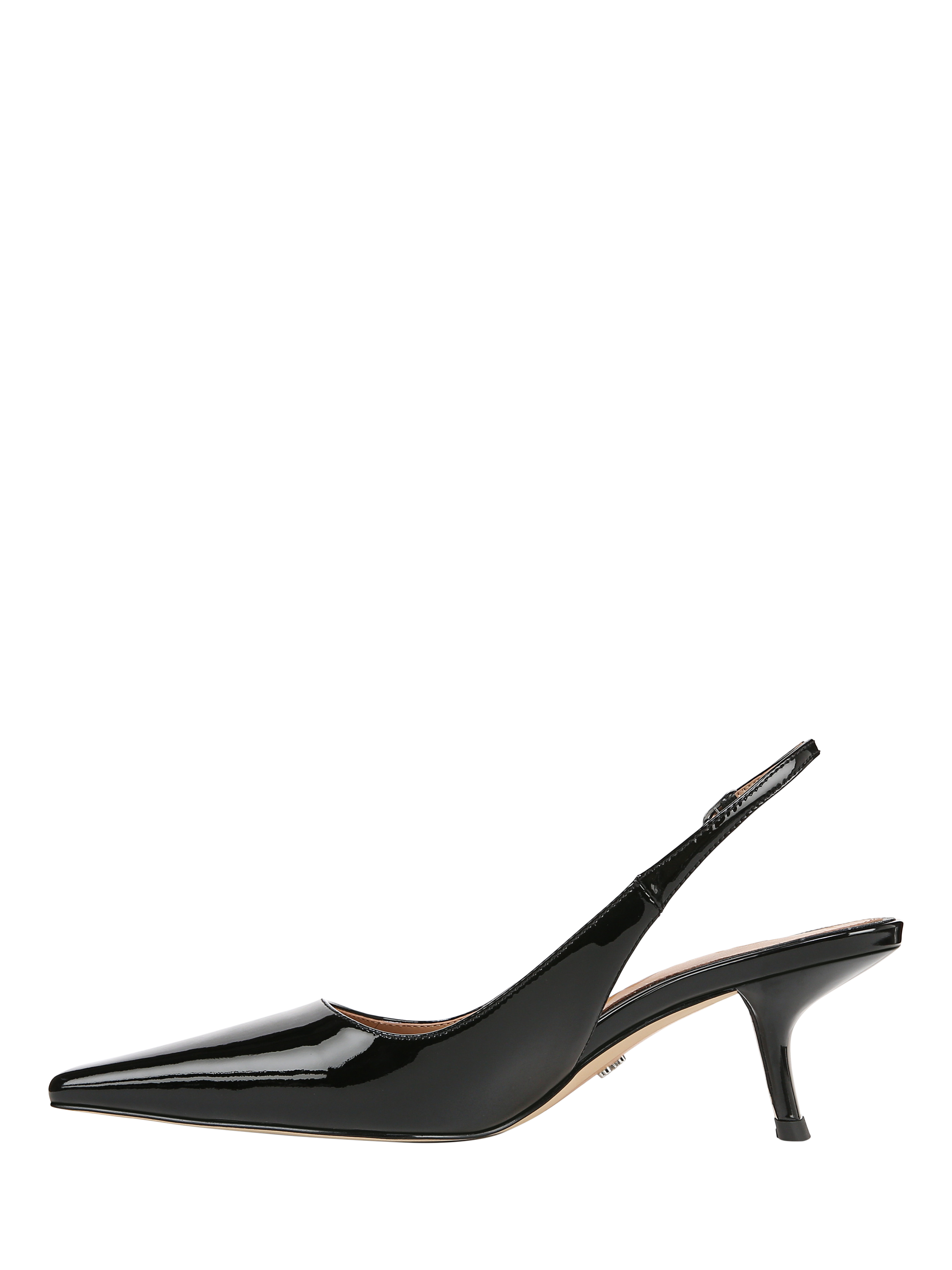 Product image 2 of 6, which shows Sam Edelman Bianka Leather Slingback Court Shoes, Black, 3