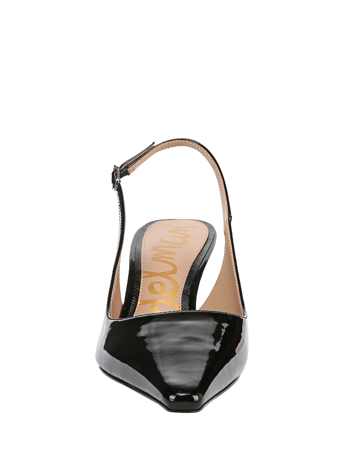 Product image 4 of 6, which shows Sam Edelman Bianka Leather Slingback Court Shoes, Black, 3