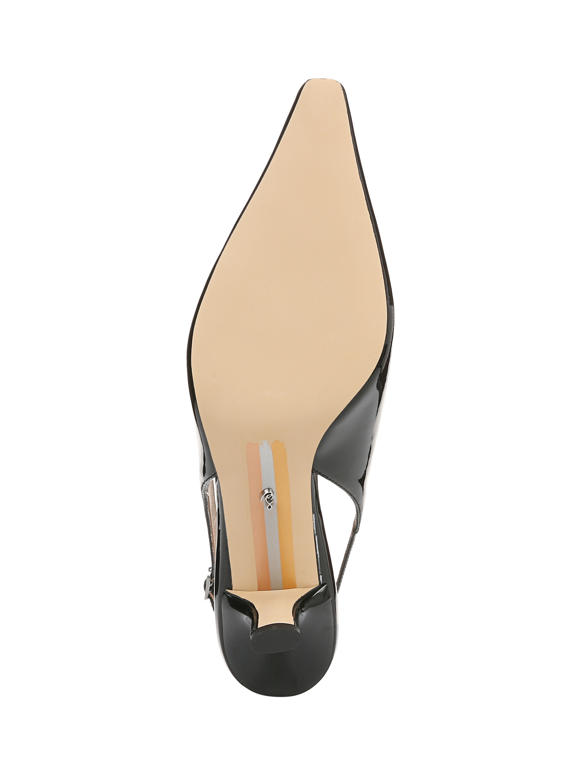 Product image 6 of 6, which shows Sam Edelman Bianka Leather Slingback Court Shoes, Black, 3
