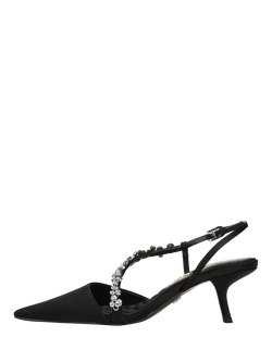 Sam Edelman Bonnie Kitten Heel Embellished Slingback Court Shoes - view 2, Black