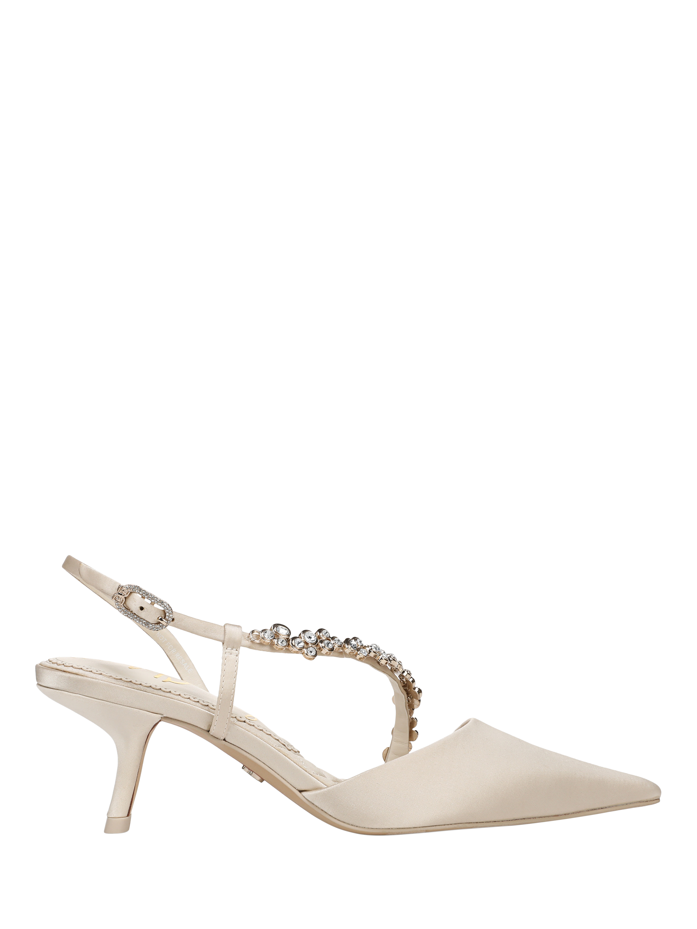 Product image 1 of 6, which shows Sam Edelman Bonnie Kitten Heel Embellished Slingback Court Shoes, Modern Ivory, 3