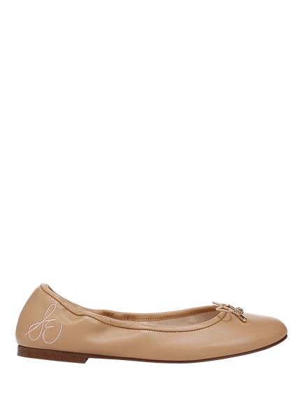 Sam Edelman Felicia Leather Elasticated Ballerina Pumps, French Sand, French Sand