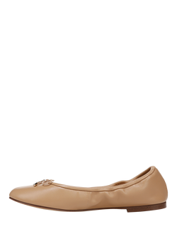 Sam Edelman Felicia Leather Elasticated Ballet Flats, French Sand - view 2, French Sand
