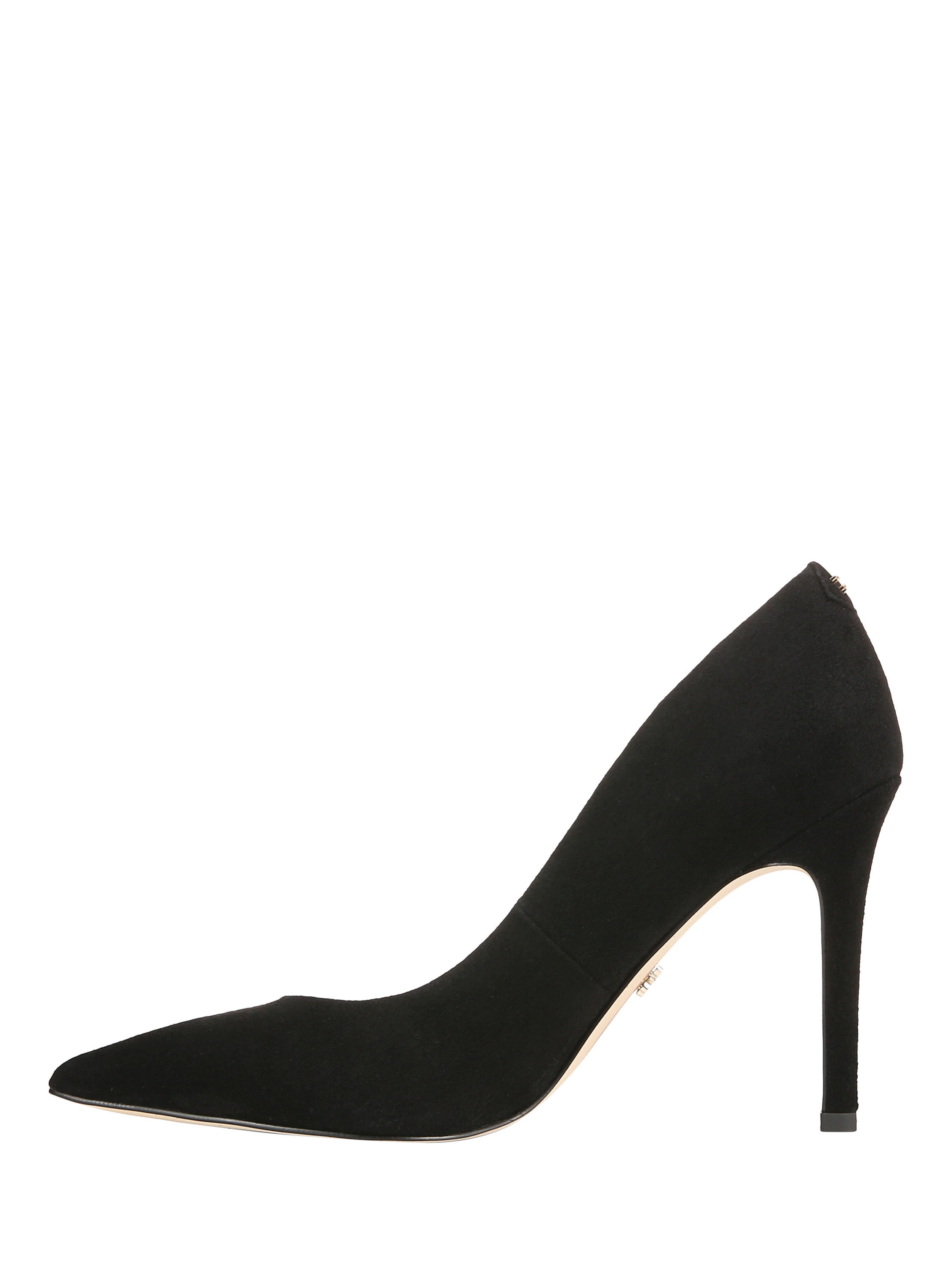 Product image 2 of 6, which shows Sam Edelman Hazel Leather Pointed Toe Heeled Court Shoes, Black, 3