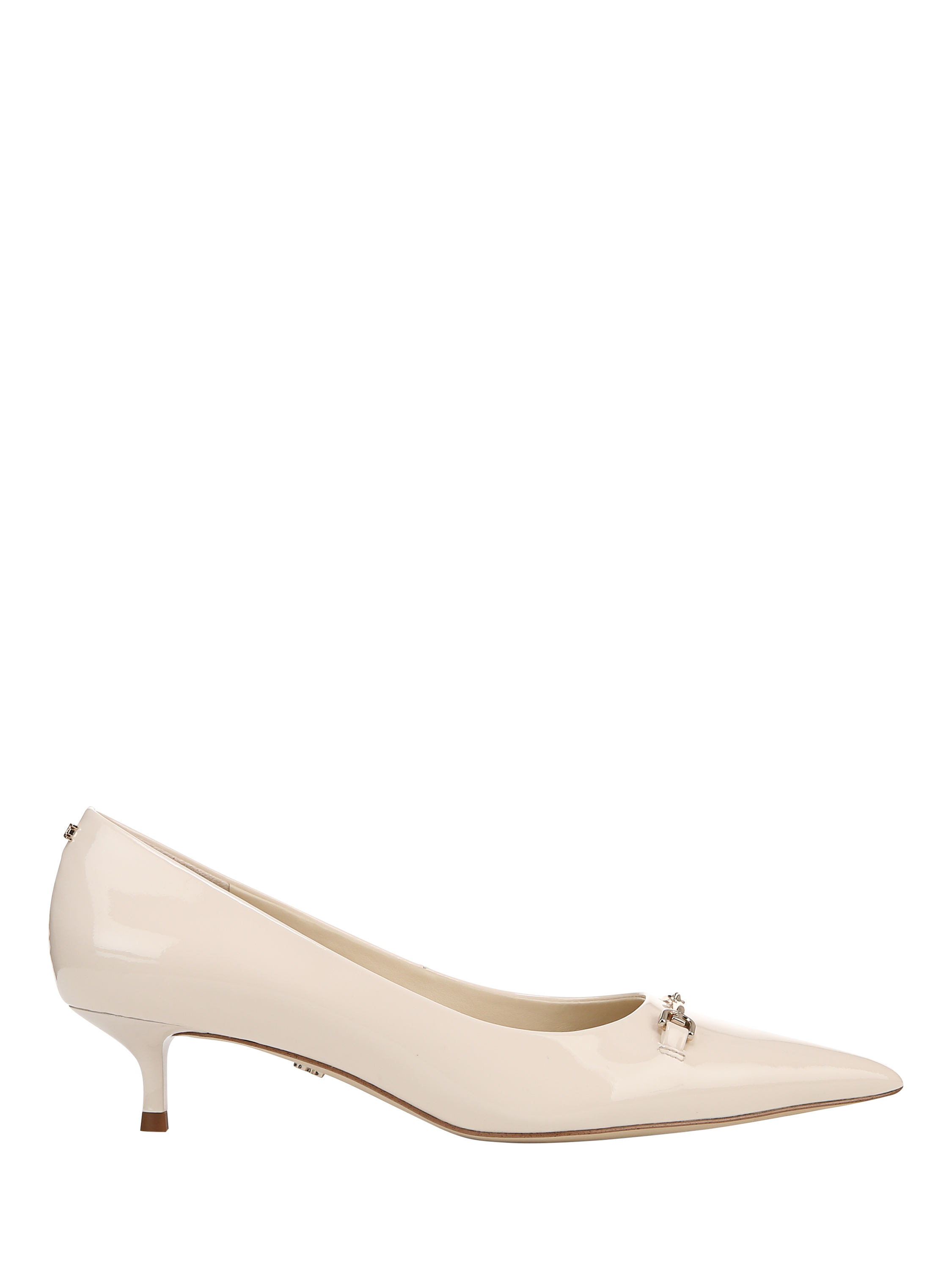 Product image 1 of 6, which shows Sam Edelman Kaya Leather Kitten Heel Court Shoes, White Blossom, 3