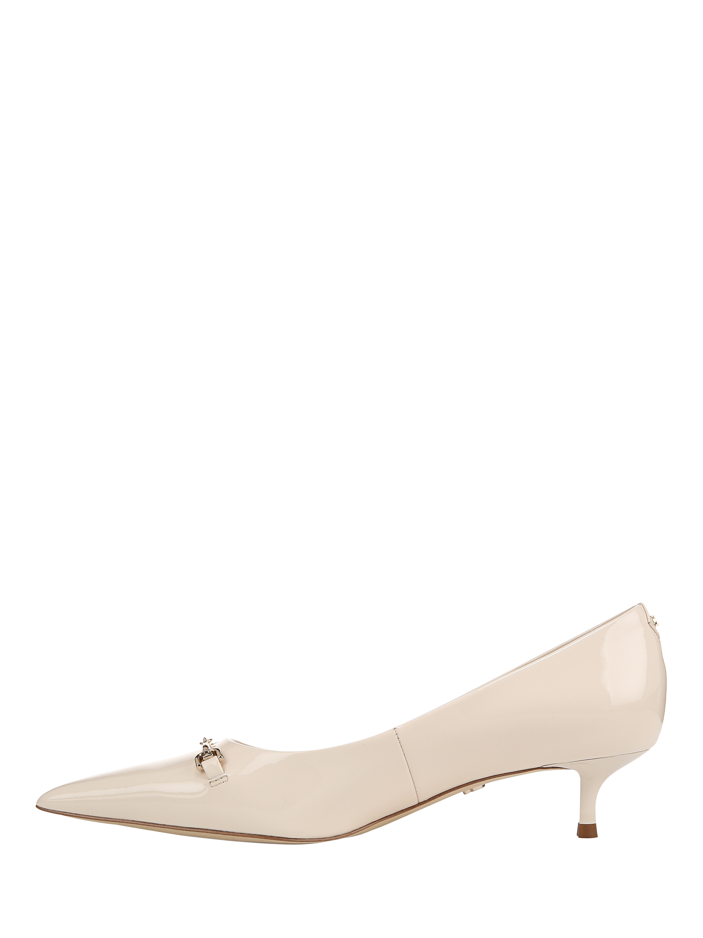 Product image 2 of 6, which shows Sam Edelman Kaya Leather Kitten Heel Court Shoes, White Blossom, 3