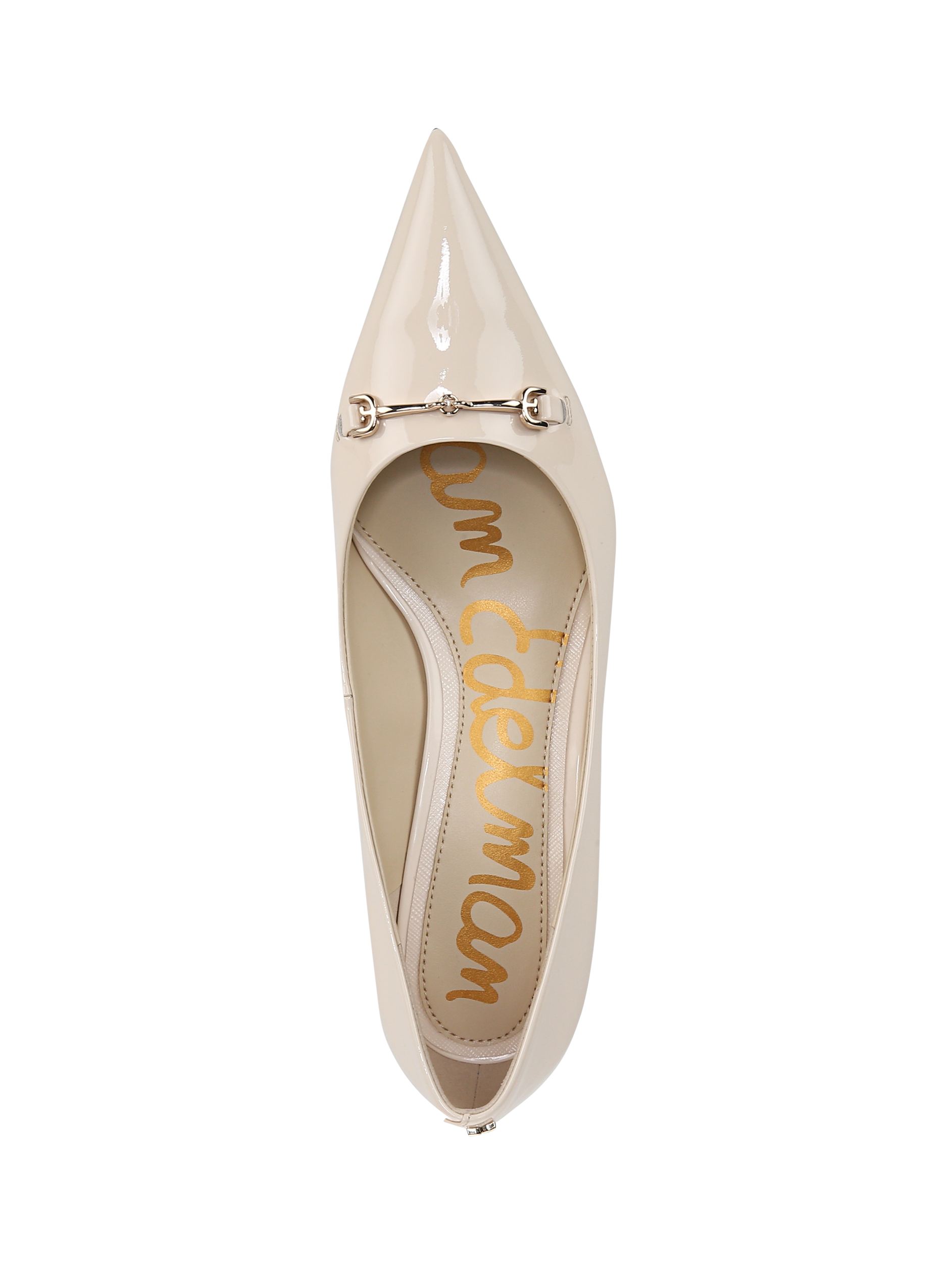 Product image 3 of 6, which shows Sam Edelman Kaya Leather Kitten Heel Court Shoes, White Blossom, 3