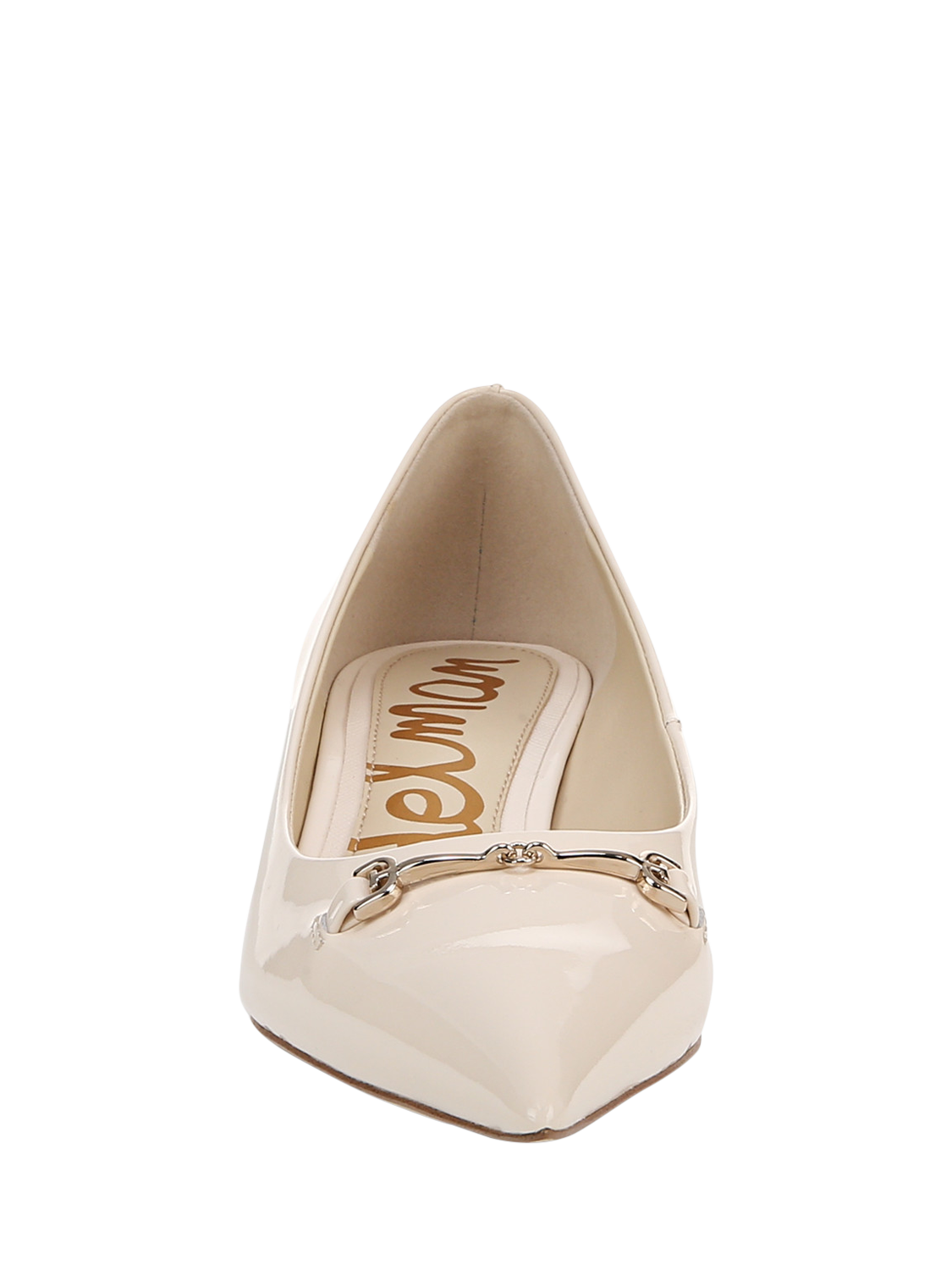 Product image 4 of 6, which shows Sam Edelman Kaya Leather Kitten Heel Court Shoes, White Blossom, 3
