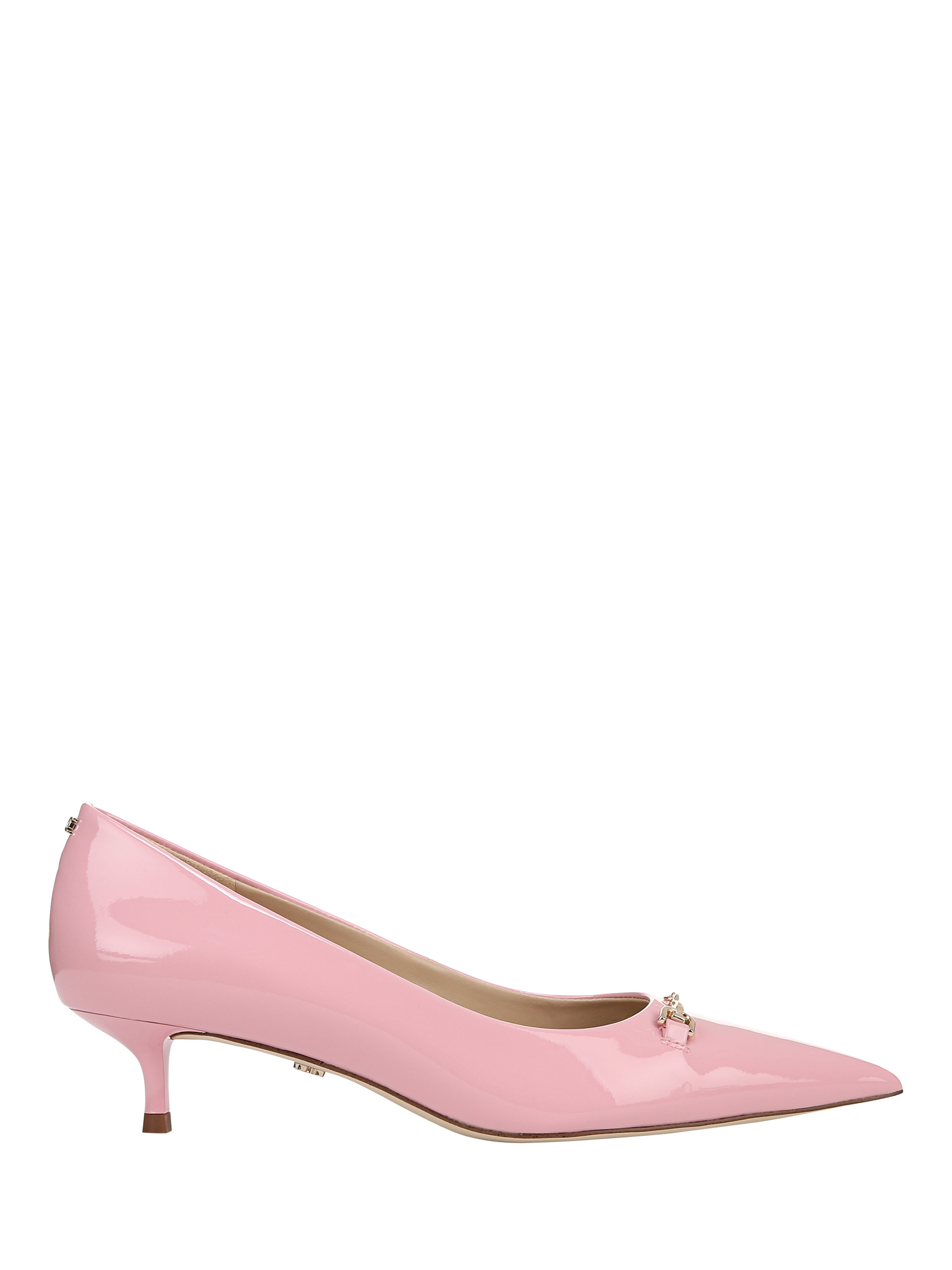 Product image 1 of 6, which shows Sam Edelman Kaya Leather Kitten Heel Court Shoes, Lolita Pink, 3