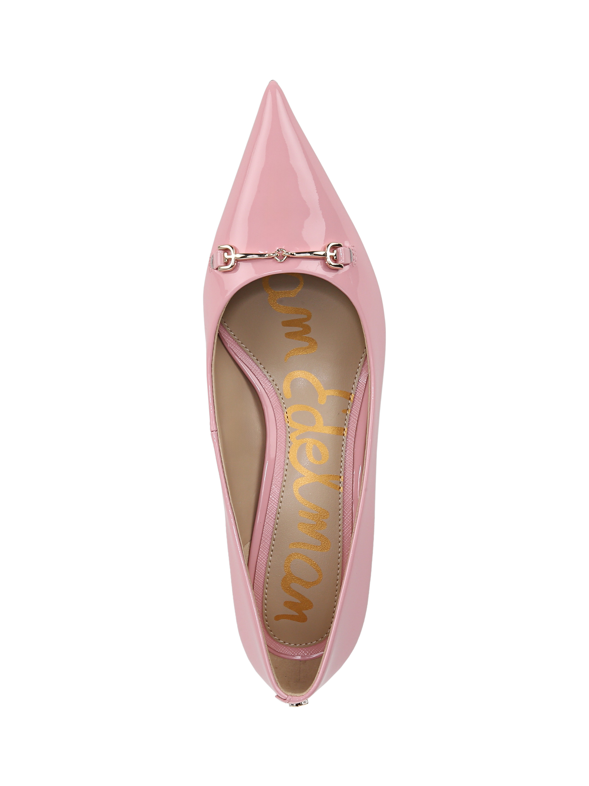 Product image 3 of 6, which shows Sam Edelman Kaya Leather Kitten Heel Court Shoes, Lolita Pink, 3