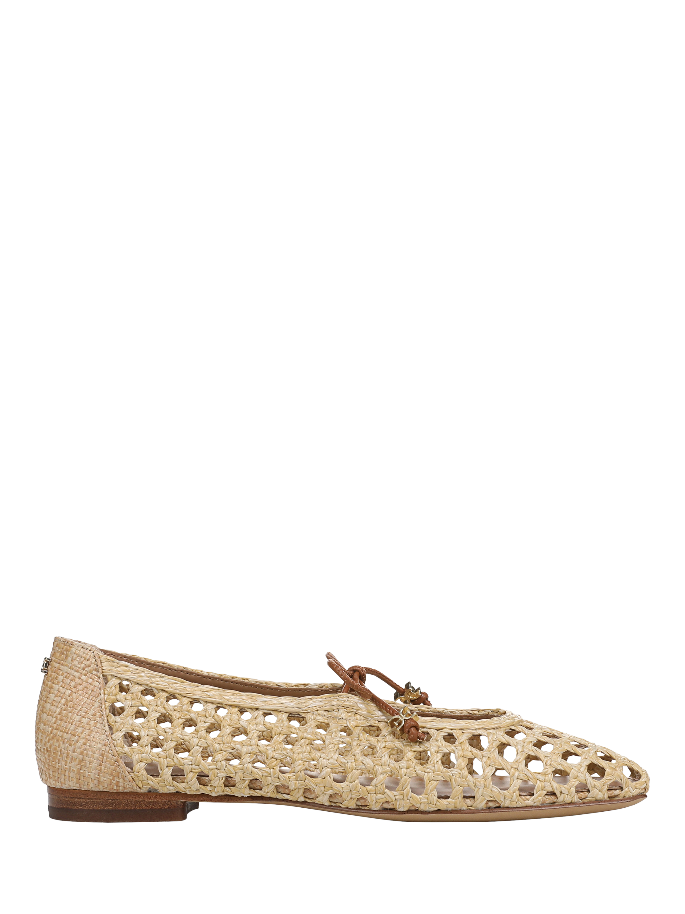 Product image 1 of 6, which shows Sam Edelman Marcie Basket Weave Ballerina Pumps, Bleached Beachwood, 3