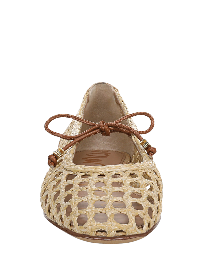 Product image 5 of 6, which shows Sam Edelman Marcie Basket Weave Ballerina Pumps, Bleached Beachwood, 3