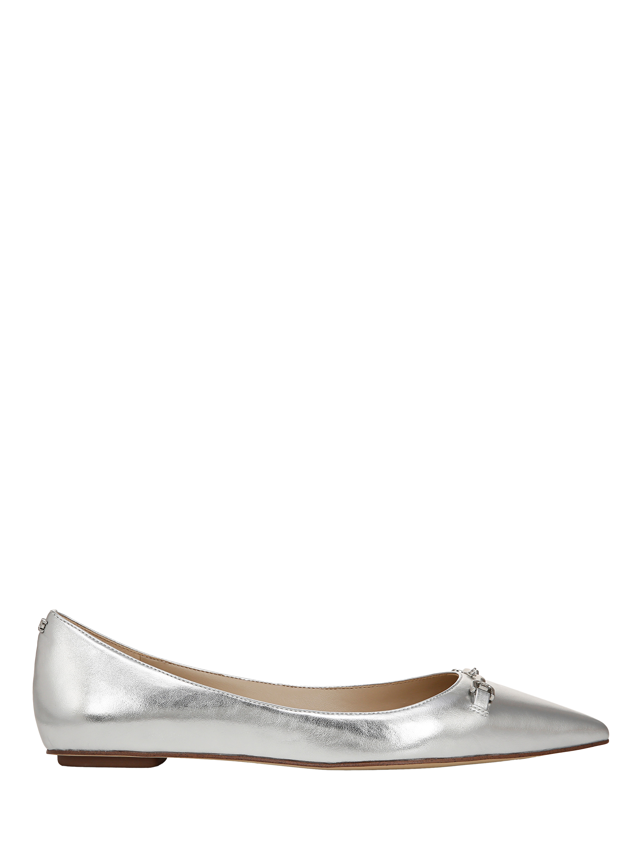 Sam Edelman Nori Leather Ballerina Pumps, Silver