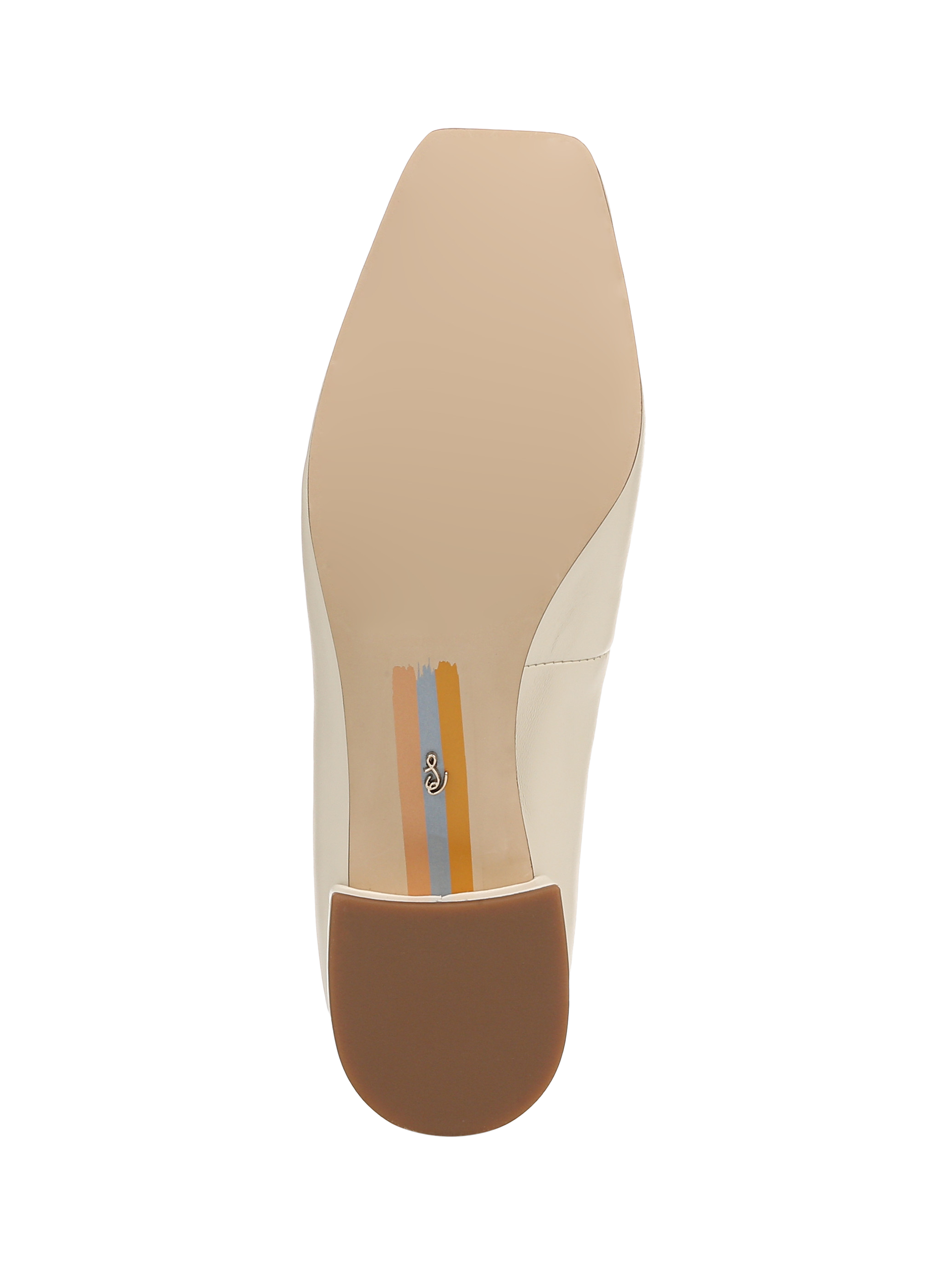 Product image 6 of 6, which shows Sam Edelman Rosa Leather Block Heel Pumps, Modern Ivory, 3