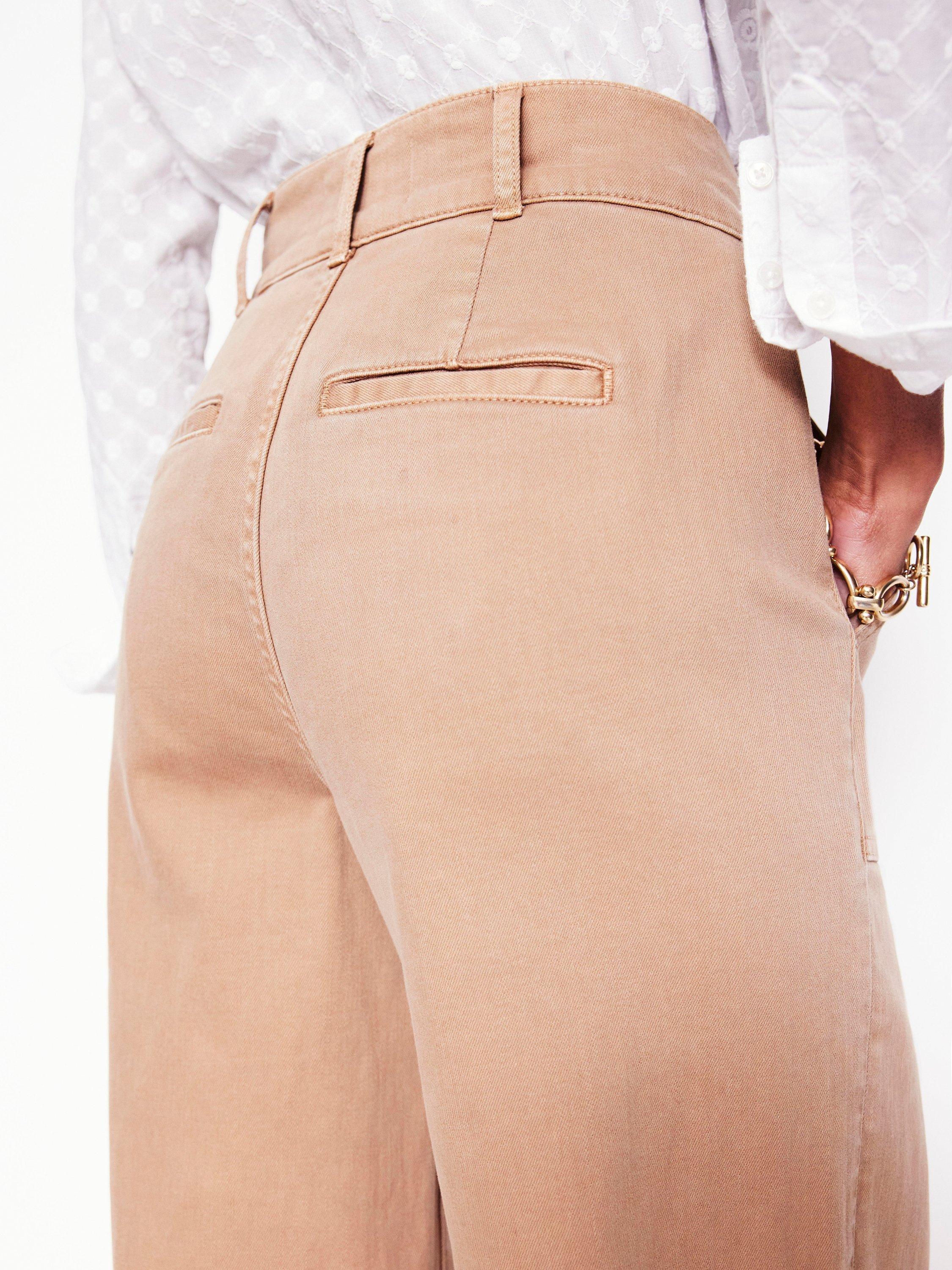 Product image 3 of 6, which shows Boden Wide Leg Cargo Trousers, Cappuccino, 14