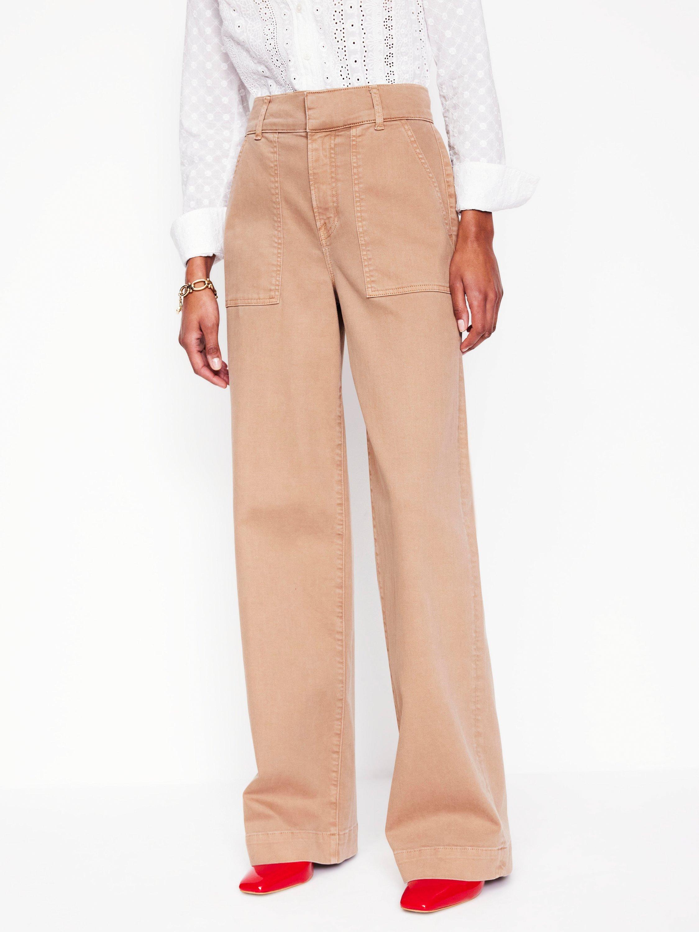 Product image 5 of 6, which shows Boden Wide Leg Cargo Trousers, Cappuccino, 14