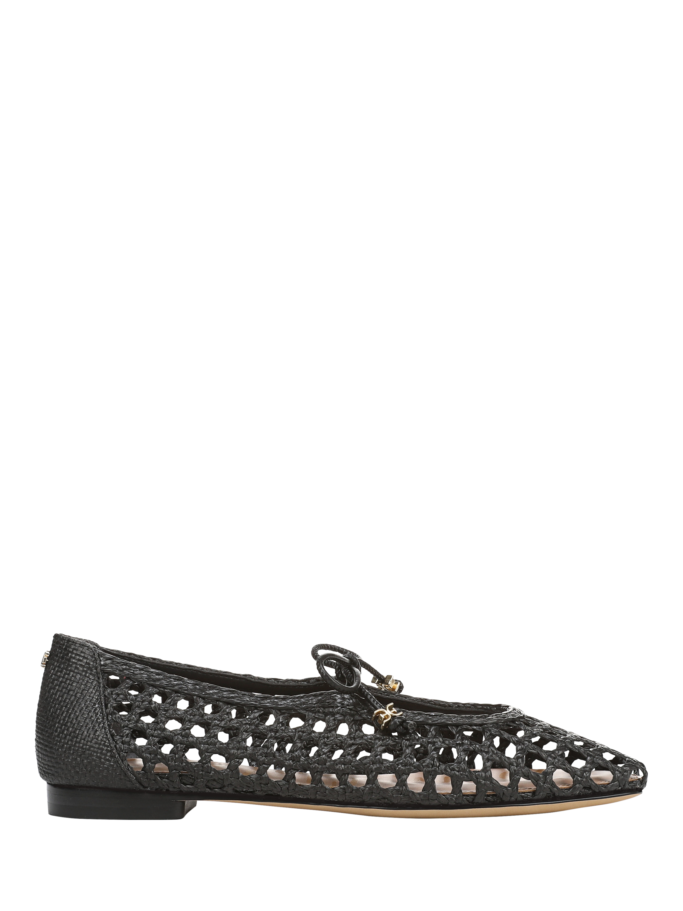 Product image 1 of 6, which shows Sam Edelman Marcie Basket Weave Ballerina Pumps, Black, 3