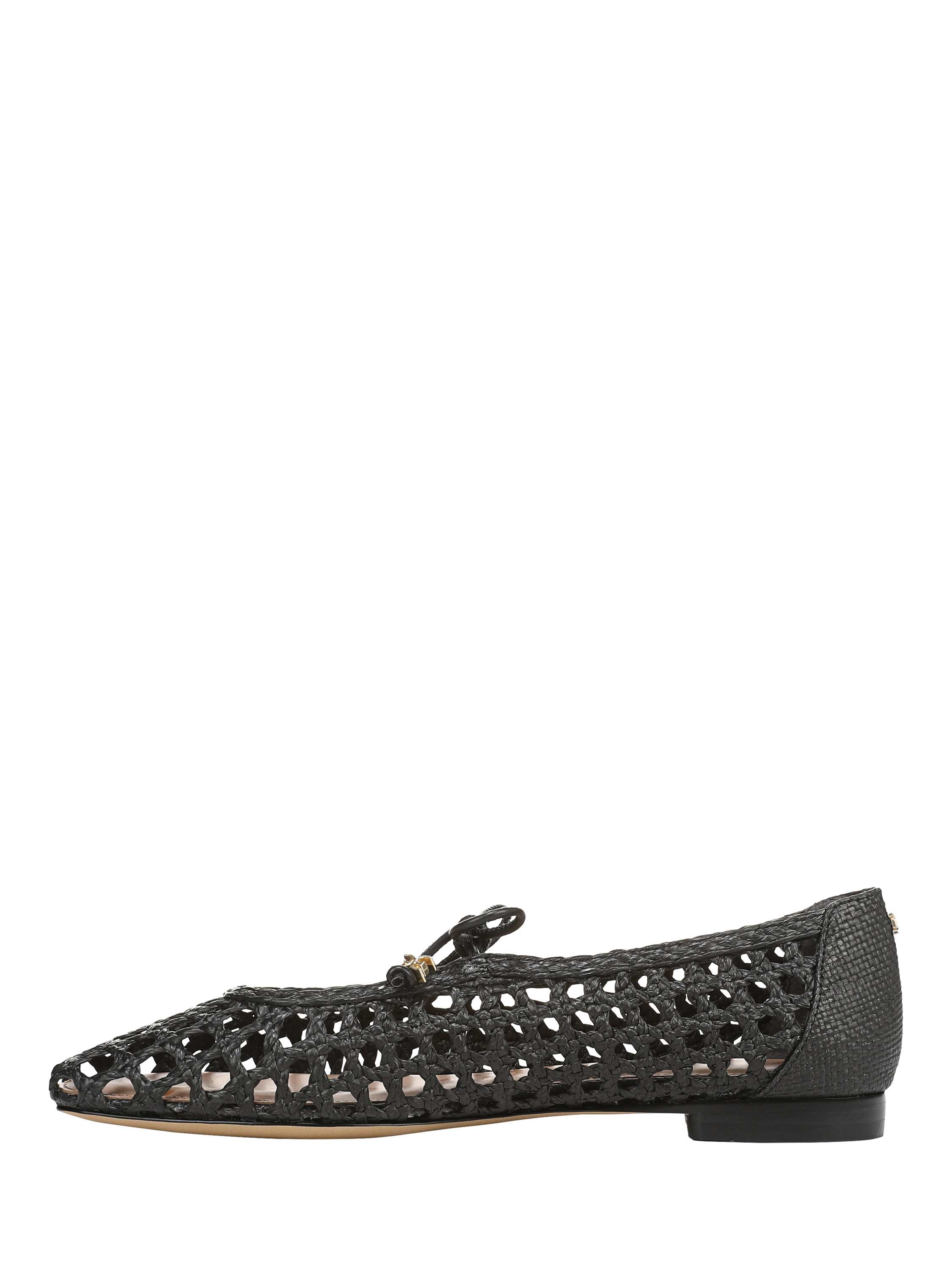 Product image 2 of 6, which shows Sam Edelman Marcie Basket Weave Ballerina Pumps, Black, 3