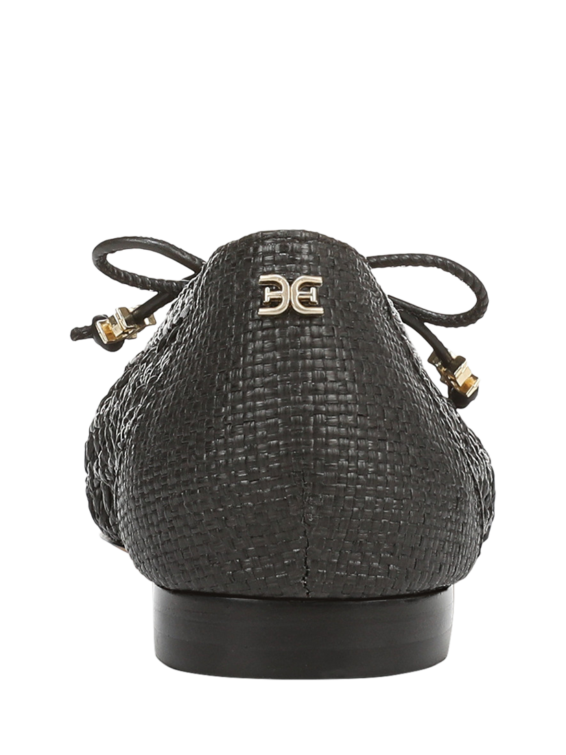 Product image 4 of 6, which shows Sam Edelman Marcie Basket Weave Ballerina Pumps, Black, 3