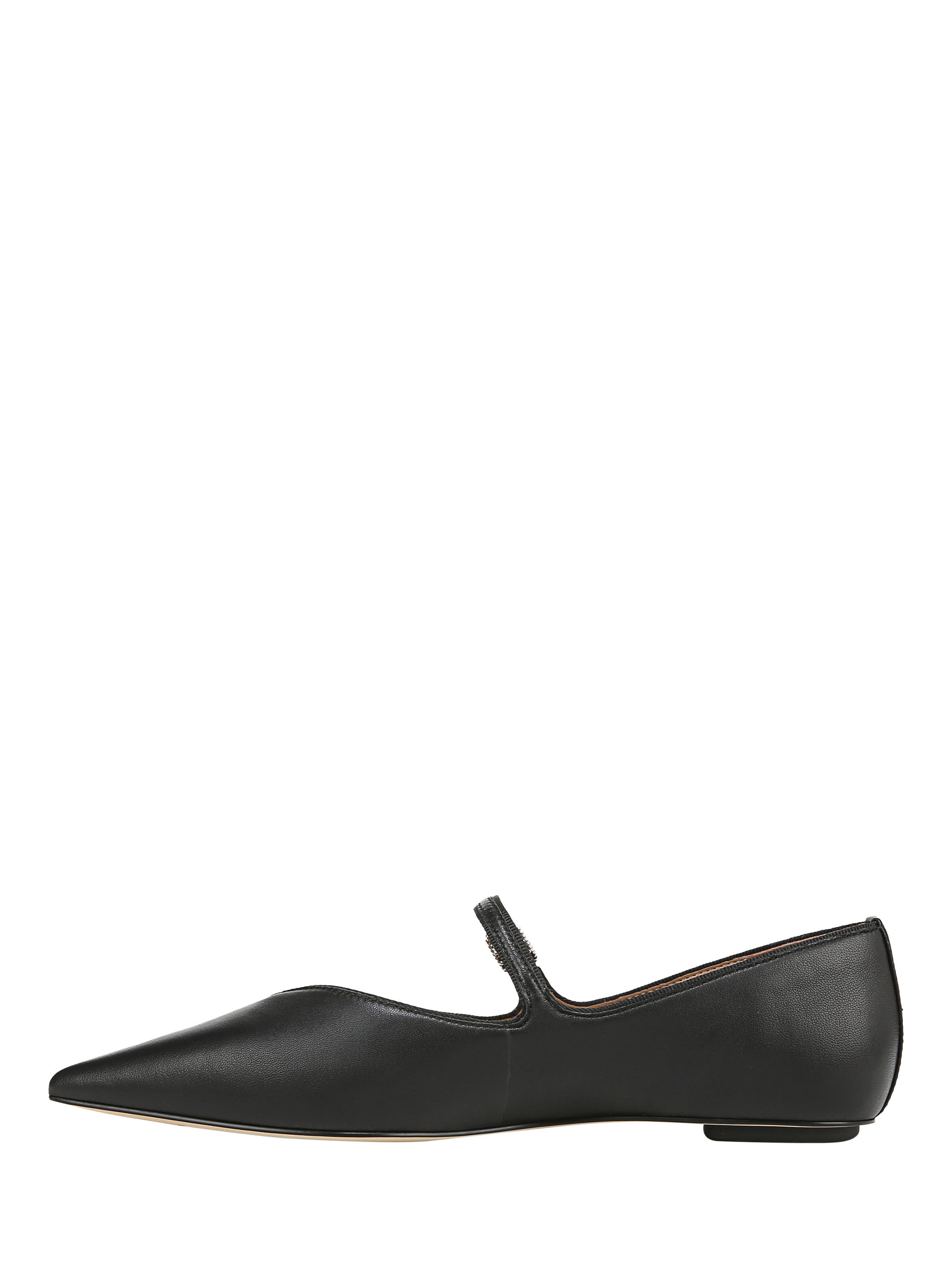 Product image 2 of 6, which shows Sam Edelman Noa Leather Mary Jane Ballerina Pumps, Black, 3