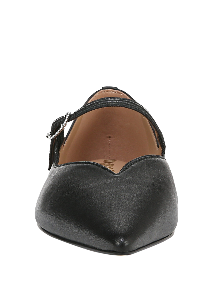 Product image 4 of 6, which shows Sam Edelman Noa Leather Mary Jane Ballerina Pumps, Black, 3