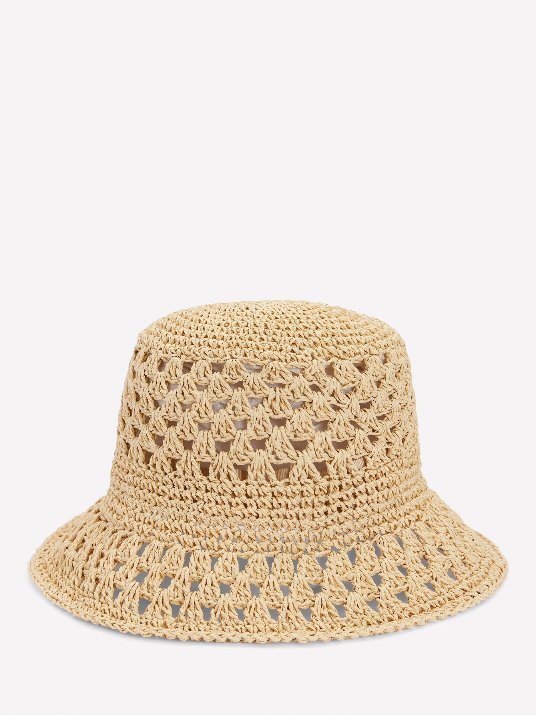 Boden Crochet Bucket Hat, Natural