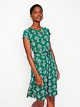 Boden Amelie Floral Jersey Dress, Forest Grass/Multi