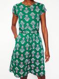 Boden Amelie Floral Jersey Dress, Forest Grass/Multi