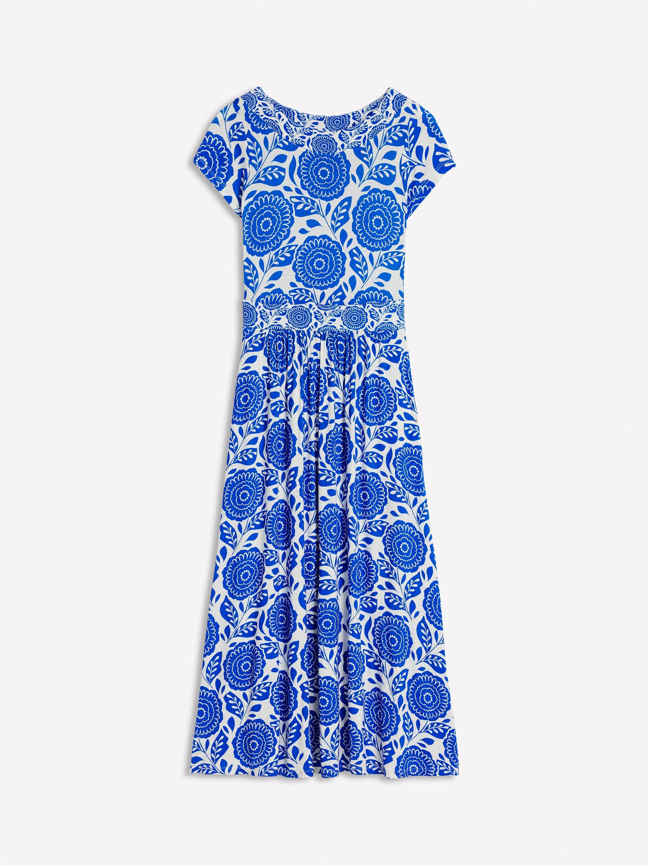 Product image 6 of 6, which shows Boden Melanie Floral Jersey Midi Dress, Blue/Multi, 8