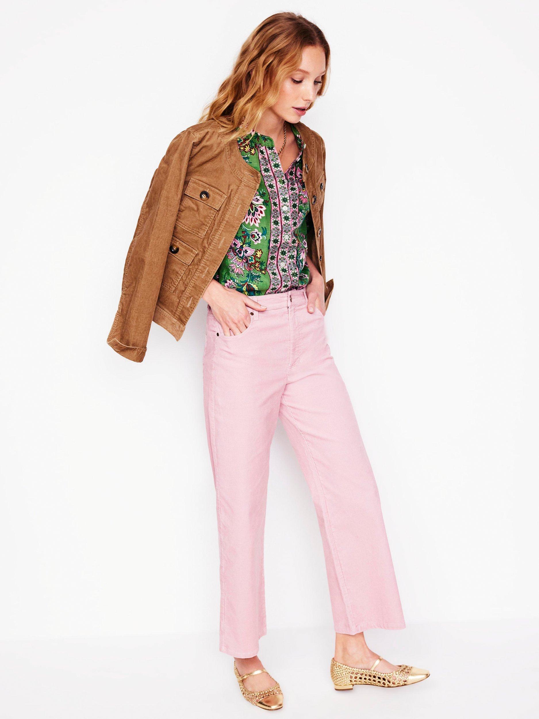 Product image 4 of 6, which shows Boden Alicia Floral Pure Linen Top, Green/Multi, 10