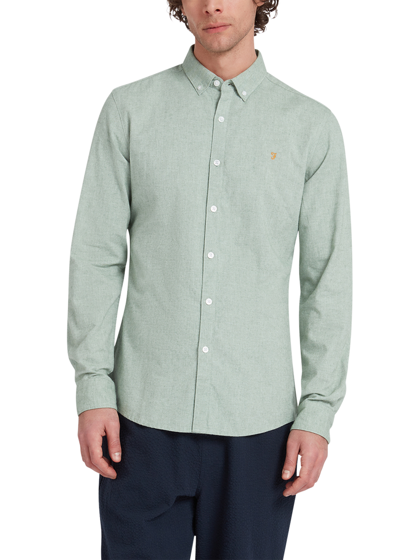 Product image 1 of 5, which shows Farah Steen Shirt, Green Meadow Marl, S