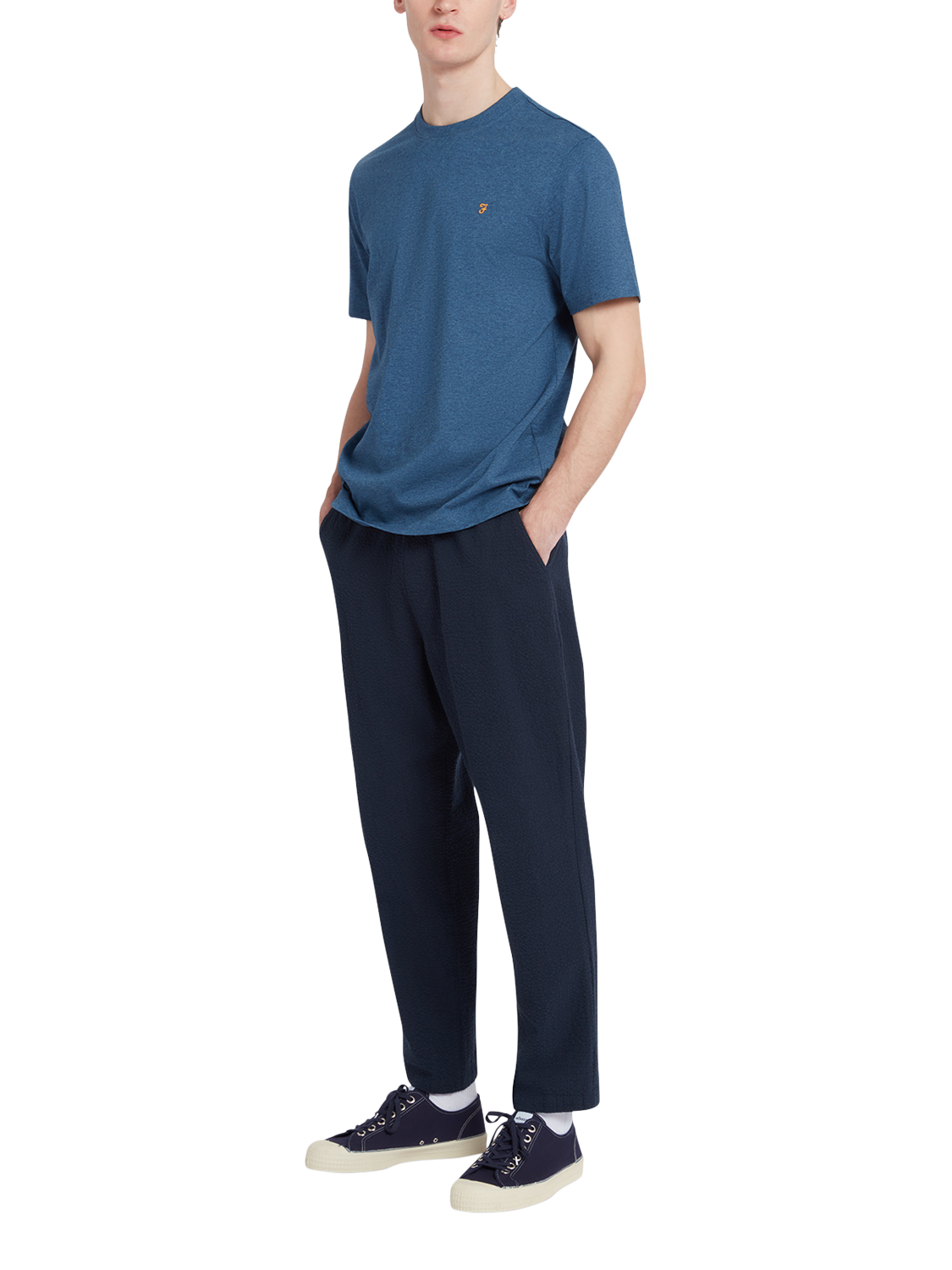 Product image 3 of 5, which shows Farah Danny T-Shirt, Cold Metal Marl, S