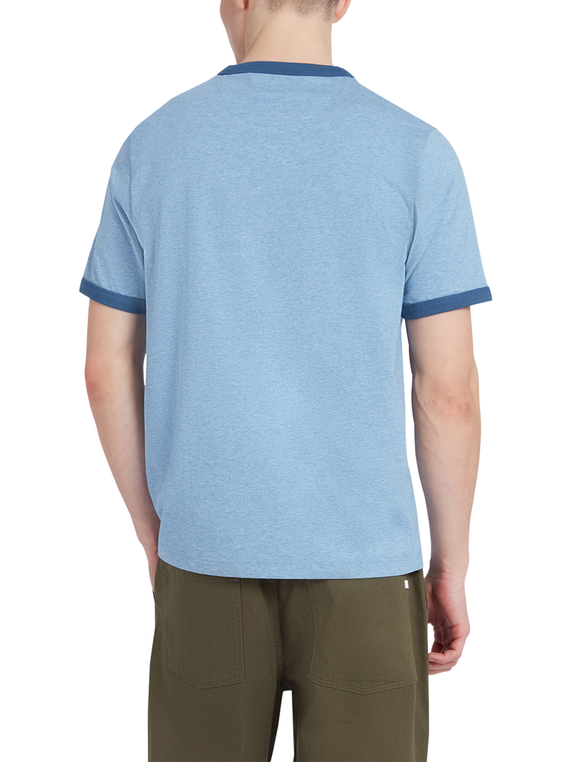 Product image 2 of 5, which shows Farah Groves Ringer T-Shirt, Powder Blue Marl, S