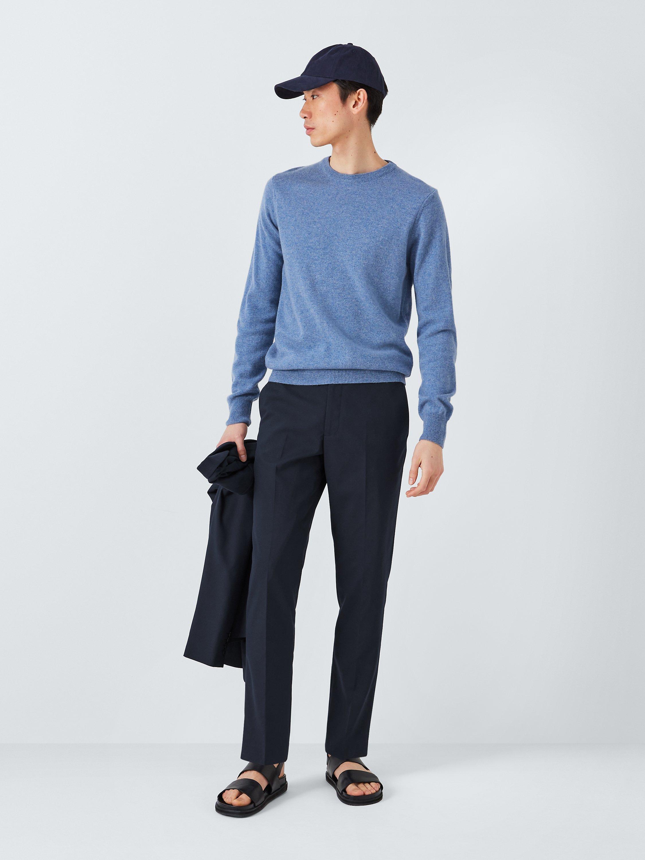 Product image 7 of 8, which shows John Lewis Slim Fit Starter Suit Trousers, Navy, 30S