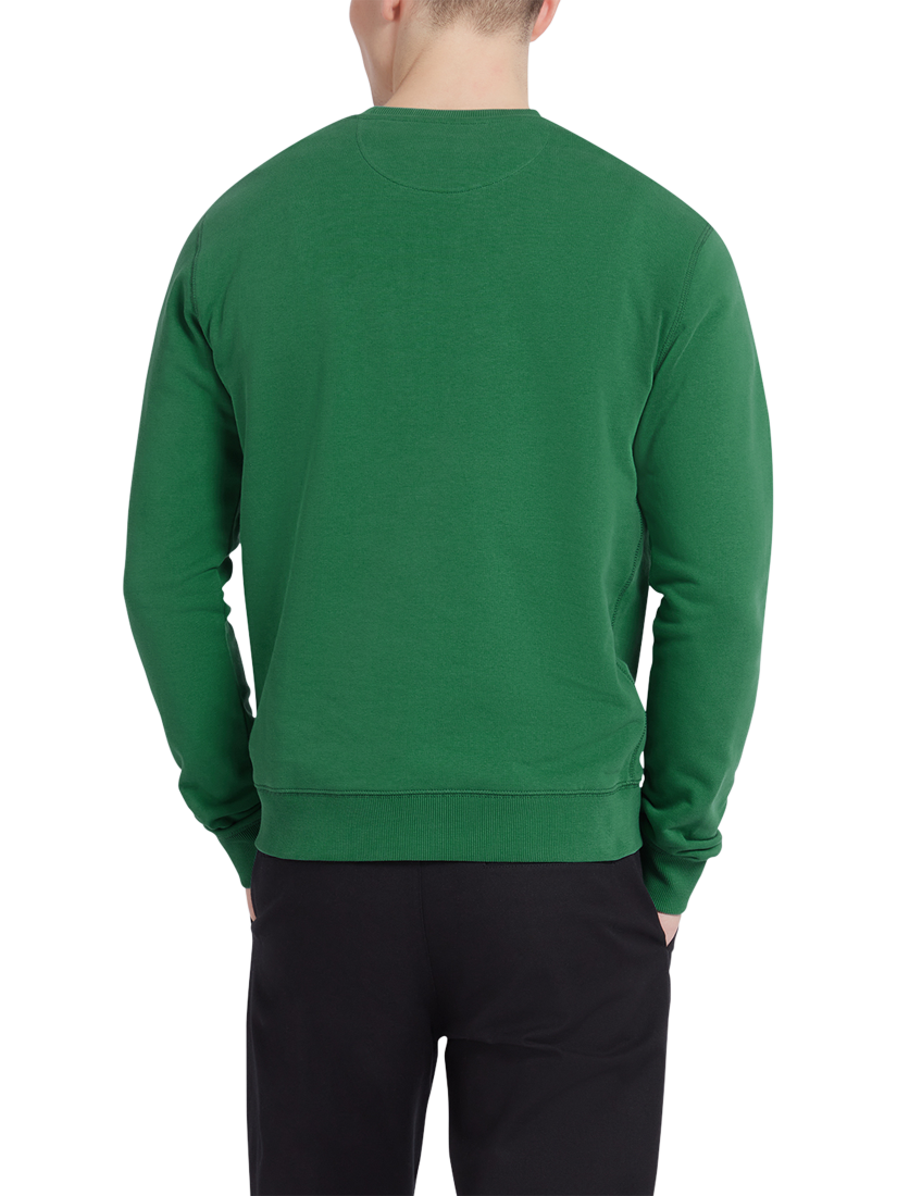 Product image 2 of 5, which shows Farah Tim Organic Cotton Crew Neck Sweatshirt, Green Meadow, S
