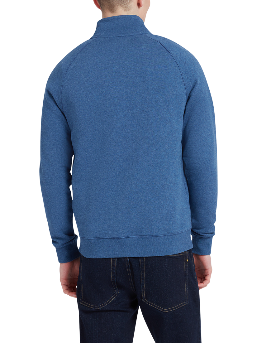 Product image 2 of 5, which shows Farah Jim Organic Cotton Quarter Zip Sweatshirt, Cold Metal Marl, S
