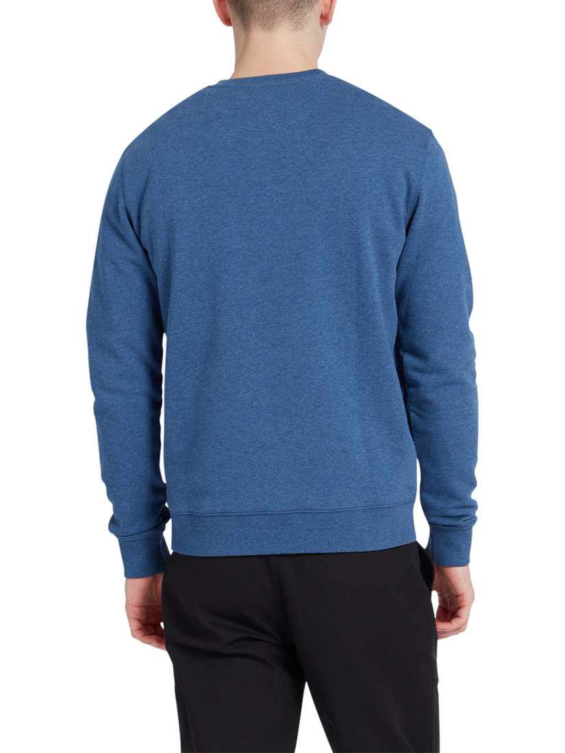 Product image 2 of 5, which shows Farah Tim Organic Cotton Crew Neck Sweatshirt, Cold Metal Marl, S