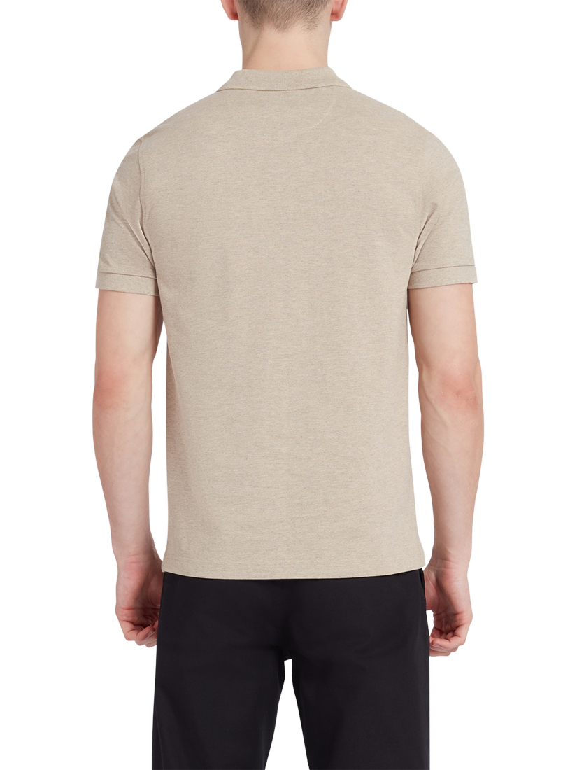 Product image 2 of 5, which shows Farah Blanes Organic Cotton Polo Shirt, Hazelnut Marl, S